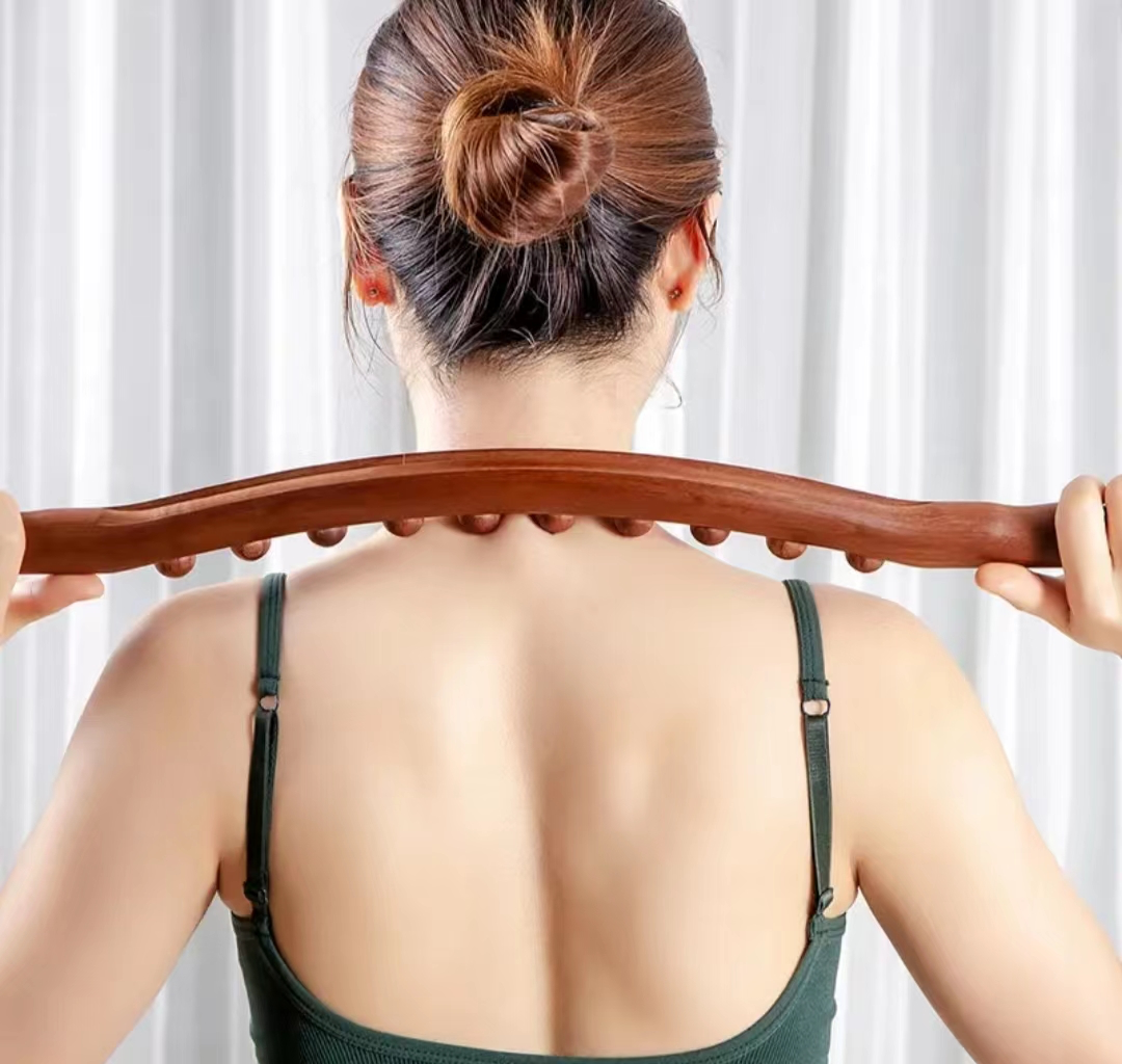 Wooden Body Massage Roller with Beads