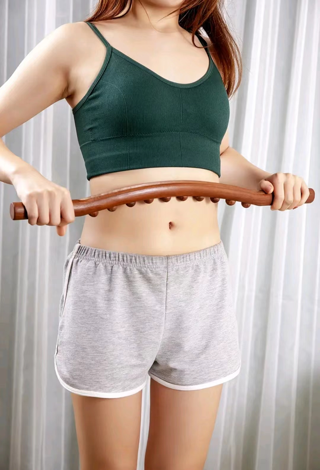 Wooden Body Massage Roller with Beads