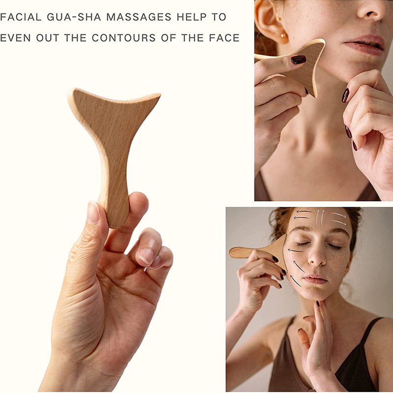 Manual Wooden Face Massage Set - 7 Pieces